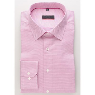 Eterna, modisches Hemd in Pink/ Weiß Feinkariert/Struktur, Modern Fit