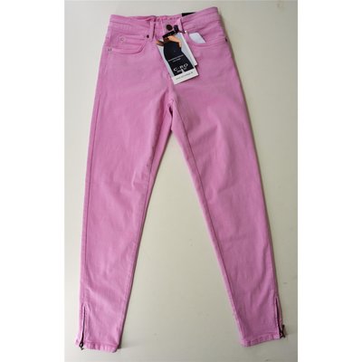 C-RO- Magic Fit, modische 7/8 Damen Jeans in Pink Stretch