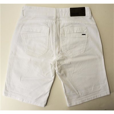 COCCARA Curly modische 5-Pocket Jeans Bermuda in Weiß Stretch
