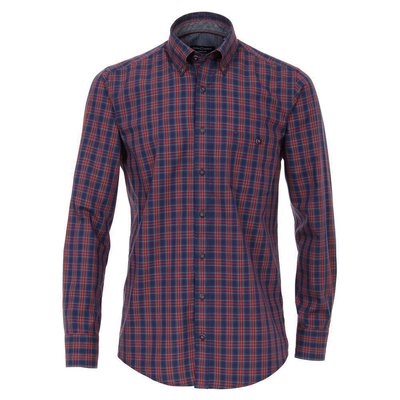 Casa Moda Herren Karo Hemd mit Button Down in Blau Rot Casual Fit