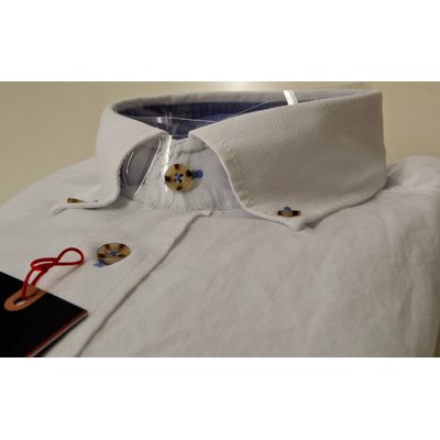 Casa Moda modisches, lässiges Hemd in Weiß, Button Down & Stitching, Gr. wählb.