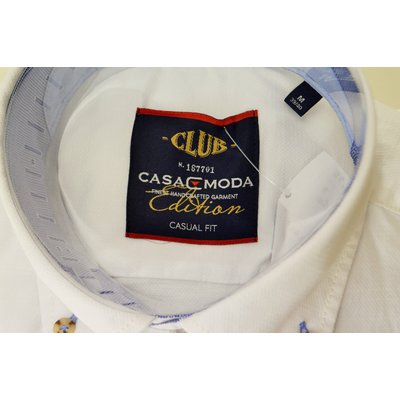 Casa Moda modisches, lässiges Hemd in Weiß, Button Down & Stitching, Gr. wählb.