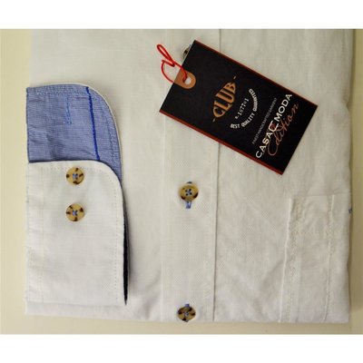 Casa Moda modisches, lssiges Hemd in Wei, Button Down & Stitching, Gr. whlb. M