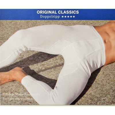 SCHIESSER -Original Classics Herren lange Unterhose, Weiß, Doppelripp, Baumwolle 10
