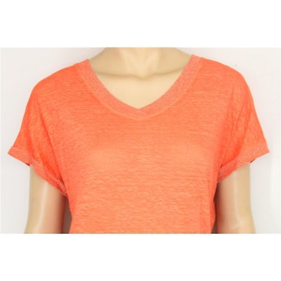 Geisha Fashion modisches Damen Leinen-Shirt in Hummer/Orange 