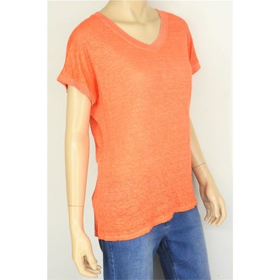 Geisha Fashion modisches Damen Leinen-Shirt in Hummer/Orange 