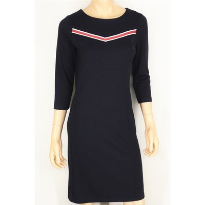 soyaconcept Dena Solid 94 modisches Jersey Kleid in Navy Blau mit Pink, Stretch S