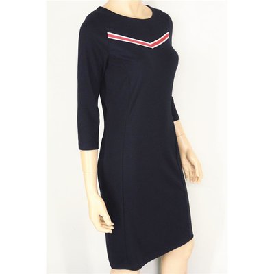 soyaconcept Dena Solid 94 modisches Jersey Kleid in Navy Blau mit Pink, Stretch S