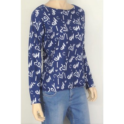 Your Concept raffinierter Damen Pullover in Blau mit All Over Print 46