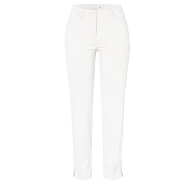 Toni Fashion Perfect Shape Zip leichte Damen 7/8 Jeans in Weiß, Slim Fit, Stretch