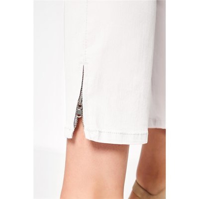 Toni Fashion Perfect Shape Zip leichte Damen 7/8 Jeans in Weiß, Slim Fit, Stretch