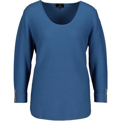 monari leichter Damen Pullover in Blau mit 3/4 Arm, Baumwollmischung