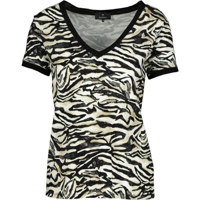 monari raffiniertes Damen T-Shirt im Tiger-Look, 1/2 Arm,  38