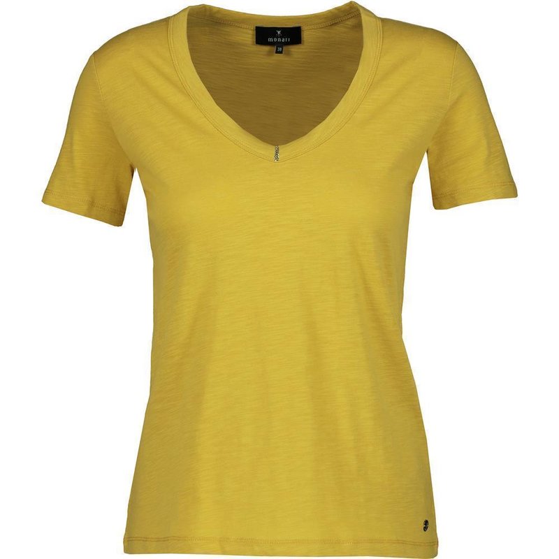 monari modisches kurzarm Shirt aus Flammgarn in Gelb, 1/4 Arm, 25,19