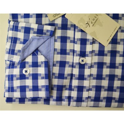 Venti, modisches Hemd in Blau/Wei mit angesagtem Druck, Slim Fit,  XL