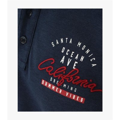 Casa Moda sportives Herren Poloshirt in Marine mit Schriftzug