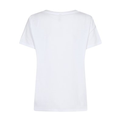 soyaconcept, uni Shirt mit V-Ausschnitt in Weiß