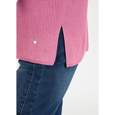  RABE Damen Strickpullunder  mit V-Ausschnitt in Pink