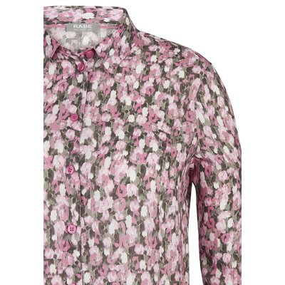  RABE Hemdbluse mit Blümchenmuster in Pink Grau