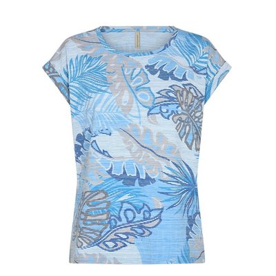  soyaconcept Galina Shirt in Hellblau-Natur überschnittener Arm