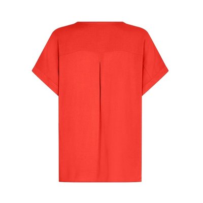 soyaconcept Radia elegante Viskose Bluse in Orange,überschnittener Arm
