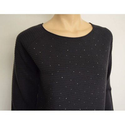 Monari, modischer Pullover mit kleinen Steinchen & schnen Details, Gr. whlbar 40