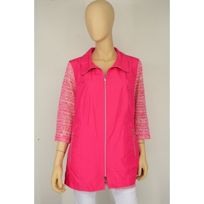 KJ BRAND, leichte modische Weste in Pink mit vielen Details, Größe wählbar