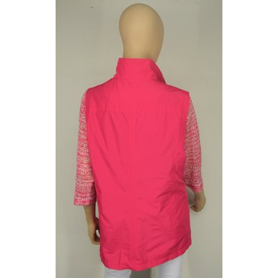 KJ BRAND, leichte modische Weste in Pink mit vielen Details, Größe wählbar