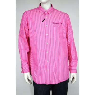 Casa Moda  lässiges Freizeithemd, Pink Weiß gestreift, viele Details, Gr wählbar