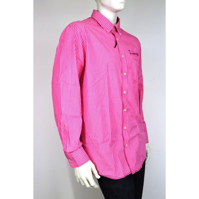 Casa Moda, lässiges Freizeithemd, Pink Weiß gestreift, viele Details, Gr wählbar