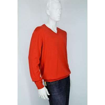camel active, modischer Pullover in schönem Rot, V-Ausschnitt, Größe wählbar